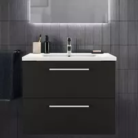 Dulap baza suspendat Ideal Standard i.life B gri carbon mat 2 sertare 80 cm