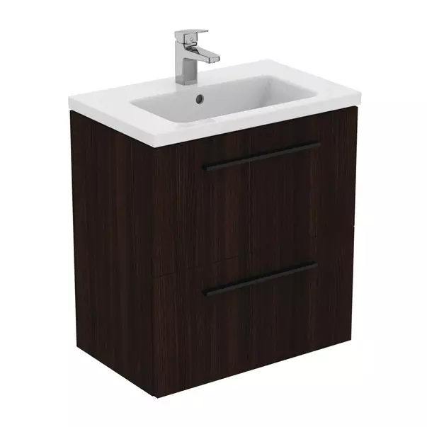 Dulap baza suspendat Ideal Standard i.life S 2 sertare stejar cafeniu 60 cm picture - 3