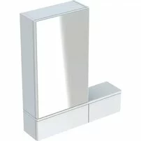 Dulap cu oglinda suspendat Geberit Selnova Square alb 1 usa dreapta 2 usi rabatabile 71 cm