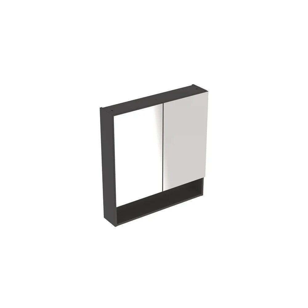 Dulap cu oglinda suspendat Geberit Selnova Square negru 2 usi 79 cm geberit imagine 2022