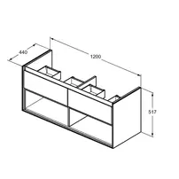 Dulap suspendat pentru lavoar gri deschis lemn Ideal Standard Connect Air 100 cm cu spatiu depozitare picture - 4