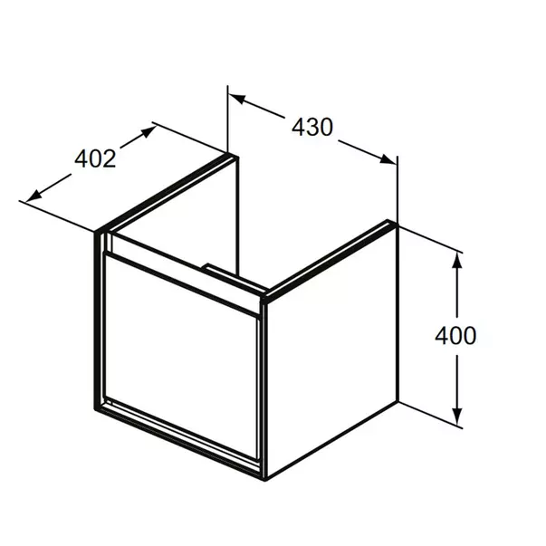 Dulap suspendat pentru lavoar gri deschis mat Ideal Standard Connect Air Cube 43.5 cm picture - 4