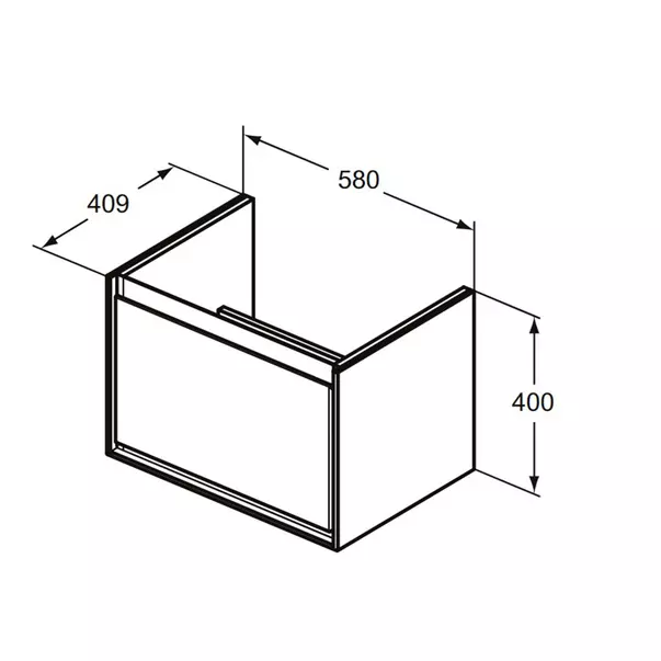 Dulap suspendat pentru lavoar gri deschis mat Ideal Standard Connect Air Cube 58.5 cm picture - 2