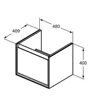 Dulap suspendat pentru lavoar maro deschis lemn Ideal Standard Connect Air Cube 48.5 cm picture - 4