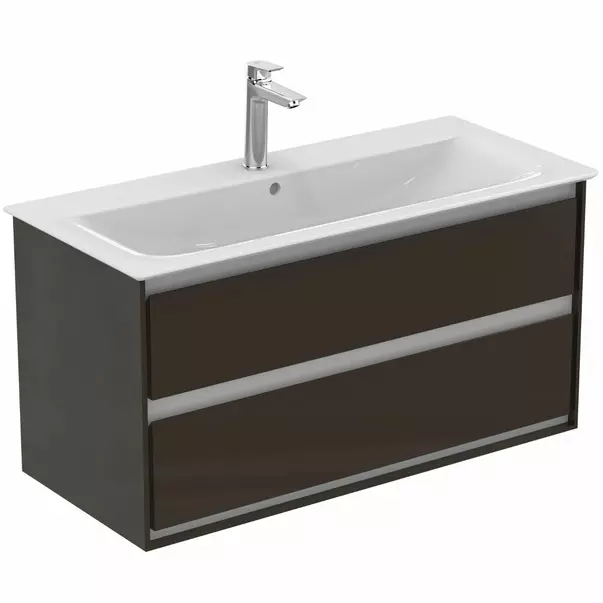 Dulap suspendat pentru lavoar maro inchis lemn Ideal Standard Connect Air 100 cm