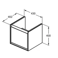 Dulap suspendat pentru lavoar maro inchis lemn Ideal Standard Connect Air Cube 43.5 cm picture - 4