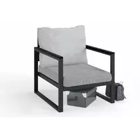 Fotoliu de gradina Asir MTLBHC70002 negru/bej