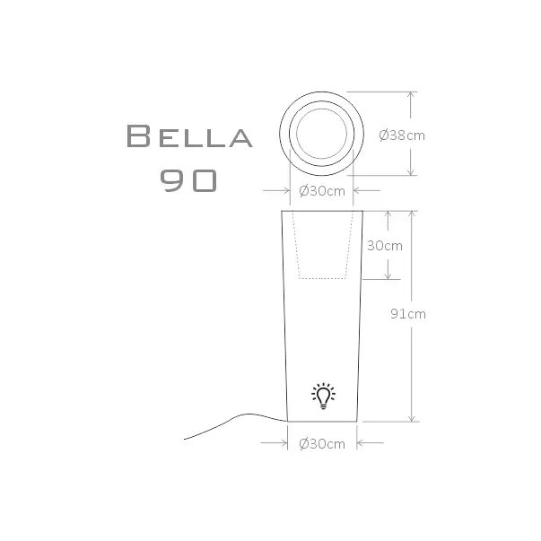 Ghiveci led Micante Bella 90 RGB de interior fara telecomanda picture - 3