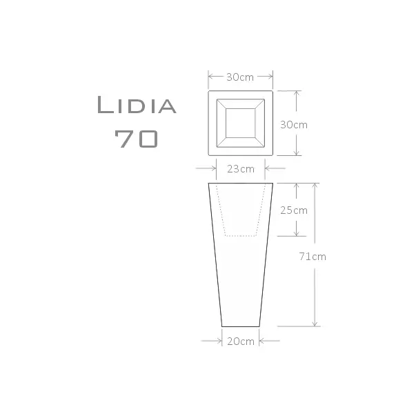 Ghiveci led Micante Lidia 70 3000K de exterior picture - 3