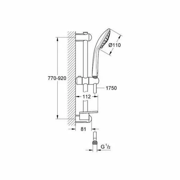 Set dus Grohe Euphoria Massage cu bara 90 cm crom picture - 2