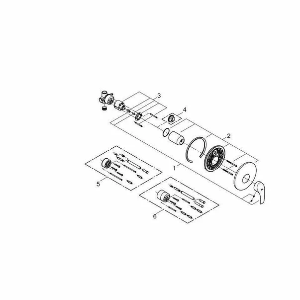 Baterie dus incastrata Grohe Eurosmart New crom cu corp incastrat picture - 3