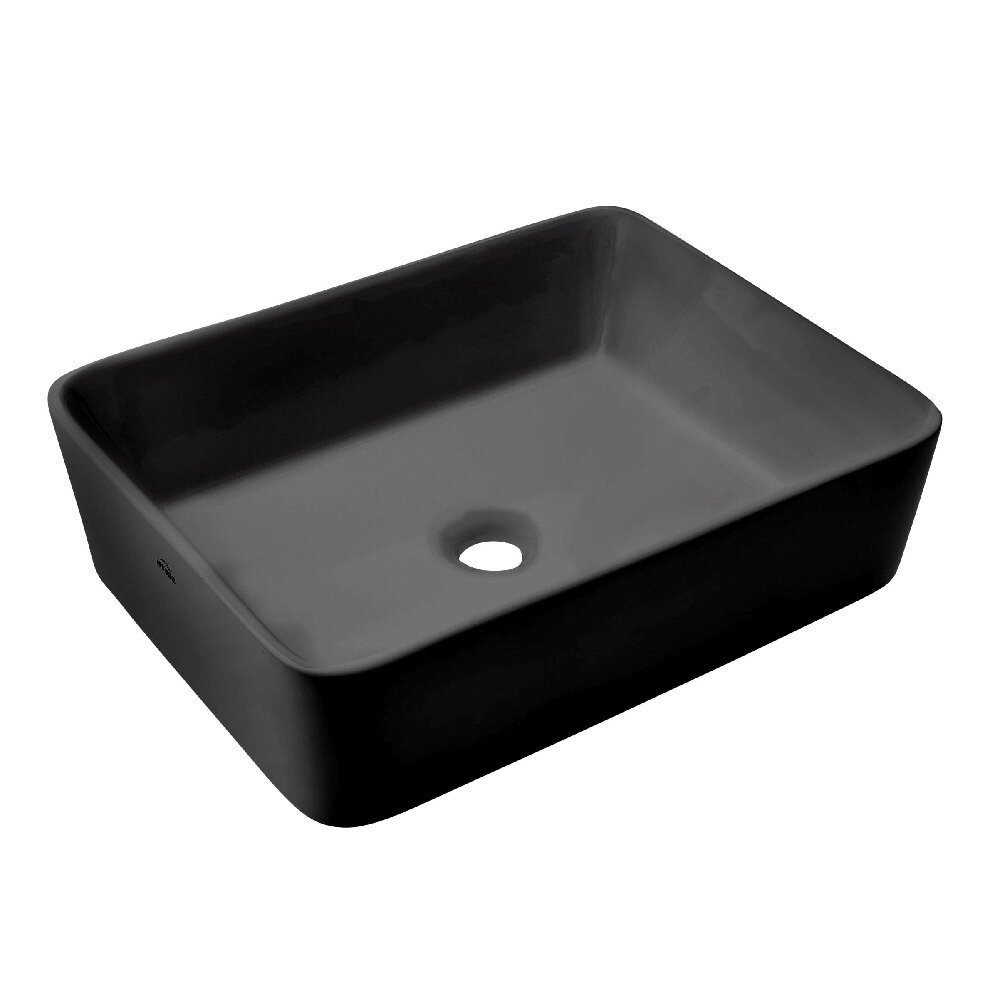 Lavoar pe blat Invena Nyks 47.5 cm negru mat Lavoar pe blat Invena Nyks 47.5 cm negru mat