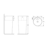 Lavoar freestanding Fluminia Athos-B alb 40 cm picture - 2