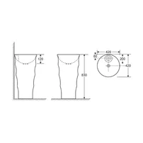 Lavoar freestanding Fluminia Novicia-B alb 42 cm picture - 3