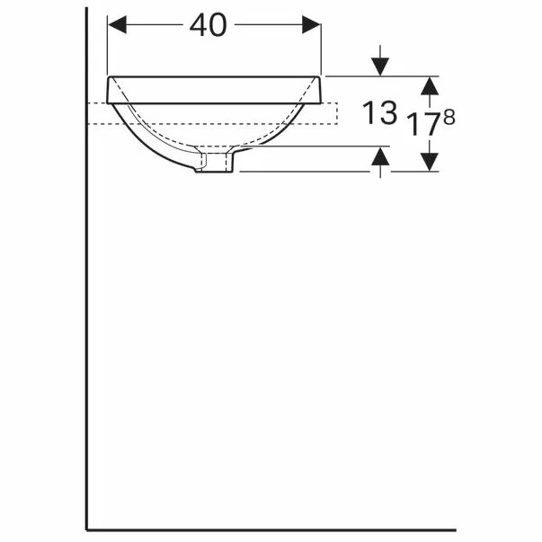 Lavoar incastrat Geberit Variform 55 cm cu orificiu preaplin oval picture - 6