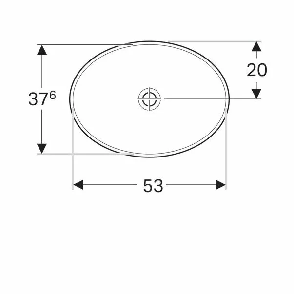 Lavoar incastrat Geberit Variform 55 cm fara orificiu preaplin oval picture - 4