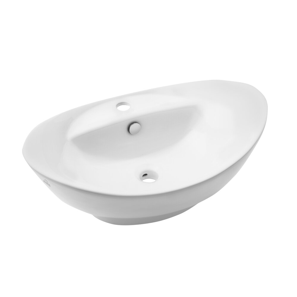 Lavoar pe blat Invena Feme 60 cm alb alb
