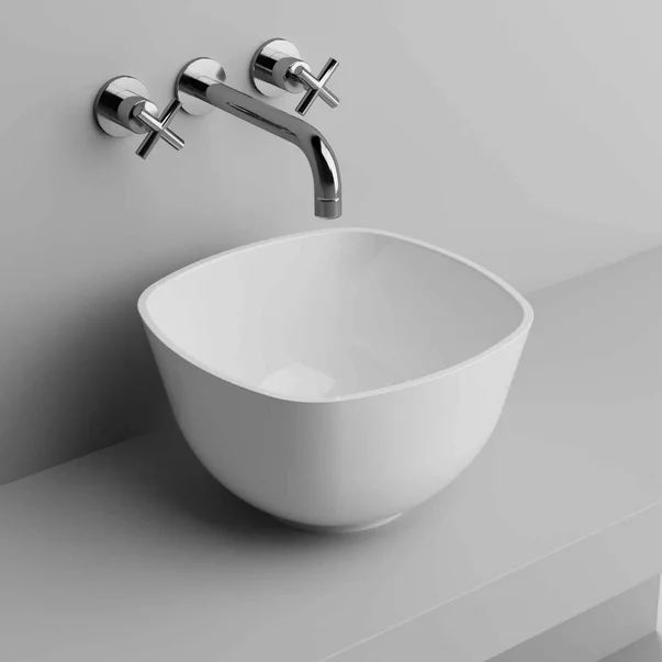 Lavoar pe blat din compozit Rune Volos alb 40 cm