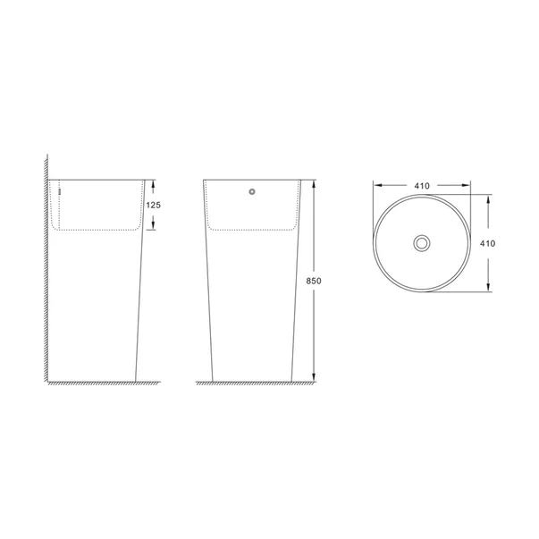Lavoar freestanding Fluminia Athos alb 40 cm picture - 2