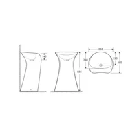 Lavoar freestanding Fluminia Superbe alb 56 cm picture - 3