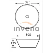 Lavoar pe blat Invena Dokos 40 cm negru cu alb picture - 2
