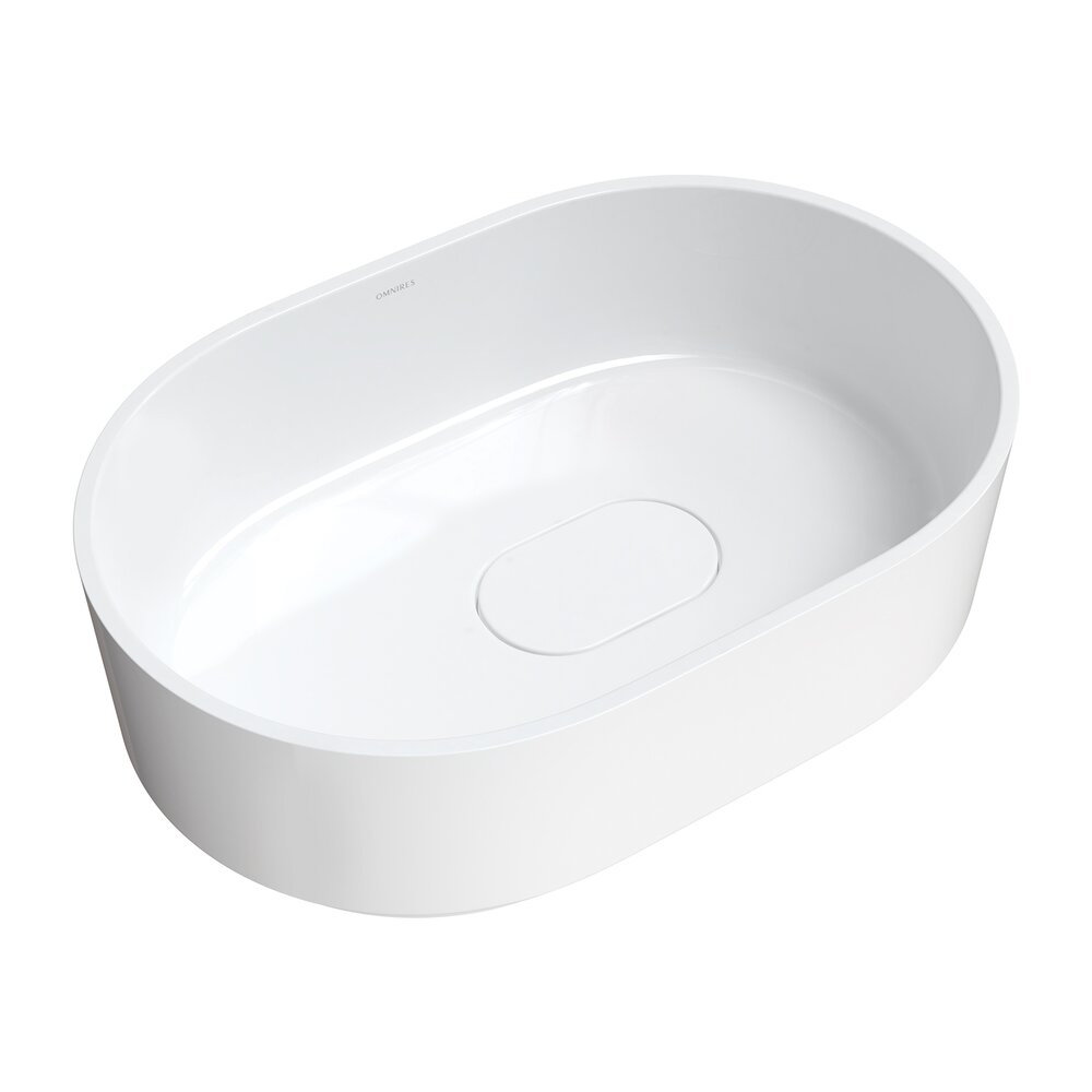 Lavoar pe blat Omnires Cadence M+ alb lucios 62 cm Lavoar pe blat Omnires Cadence M+ alb lucios 62 cm