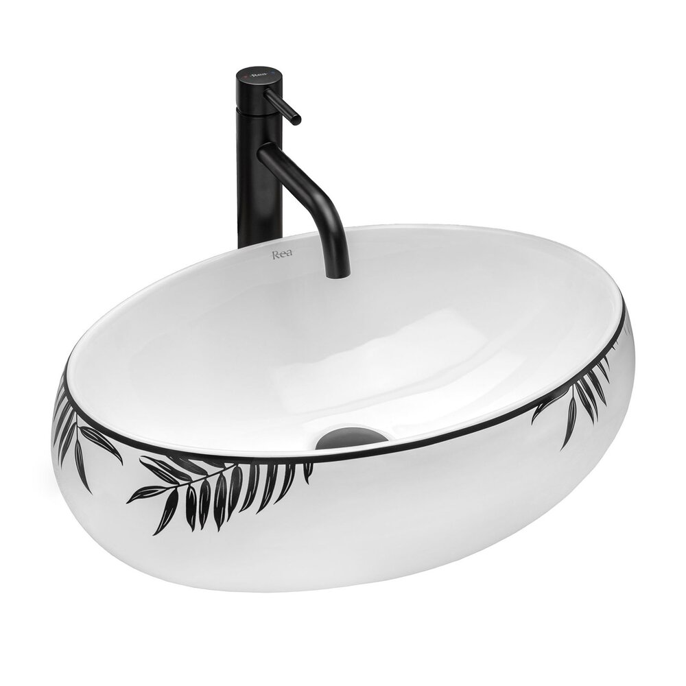 Lavoar pe blat Rea Shila alb oval 49 cm neakaisa.ro