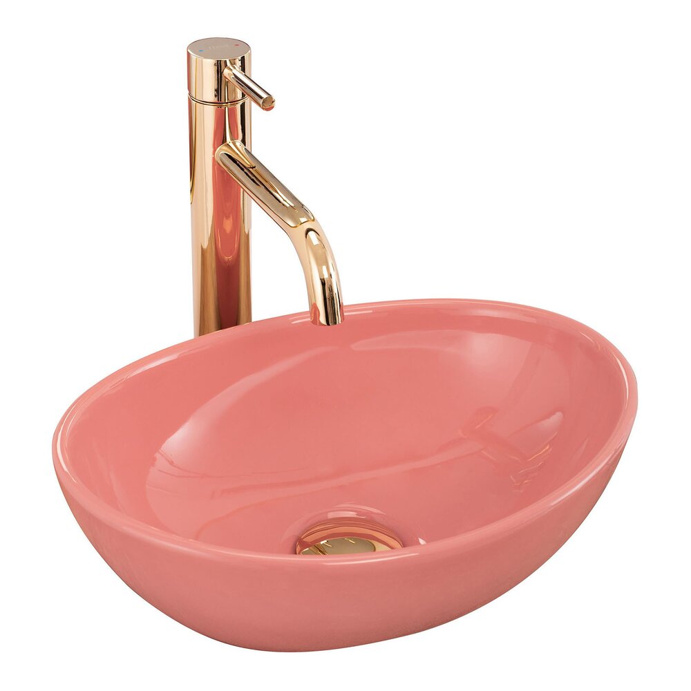 Lavoar pe blat Rea Sofia Mini roz 34 cm baie