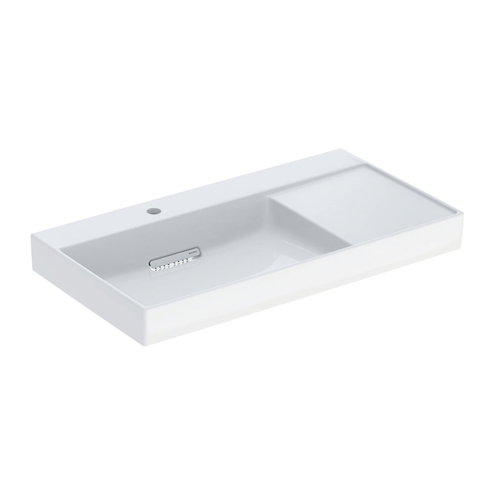 Lavoar pe mobilier Geberit One cu scurgere speciala 90 cm alb blat dreapta Lavoar pe mobilier Geberit One cu scurgere speciala 90 cm alb blat dreapta