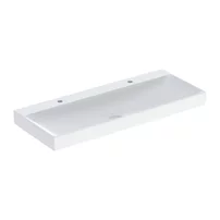 Lavoar pe mobilier Geberit One dublu 120 cm alb lucios cu orificiu baterie