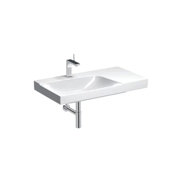 Lavoar pe mobilier Geberit Xeno2 cu blat dreapta fara orificiu baterie 90 cm alb