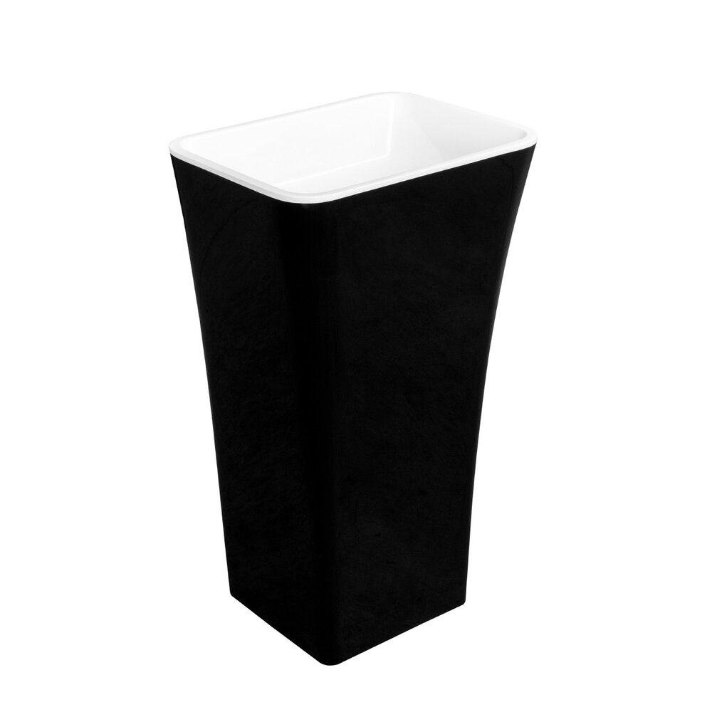 Lavoar pe pardoseala Besco Assos negru cu alb 50×40 cm