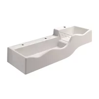 Lavoar pentru copii trei baterii Geberit Bambini 139 cm spalator mai adanc stanga