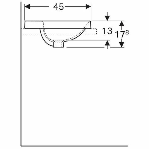 Lavoar semiincastrat Geberit Variform oval cu preaplin 50x45 cm picture - 4