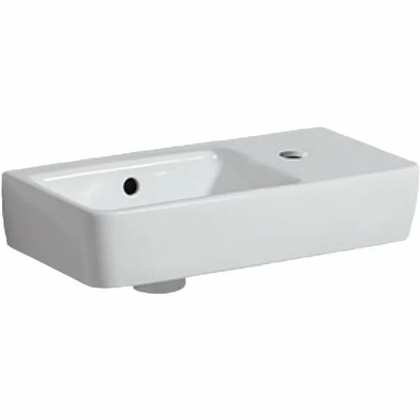 Lavoar suspendat Geberit Selnova Compact 50 cm proiectie mica cu orificiu baterie dreapta