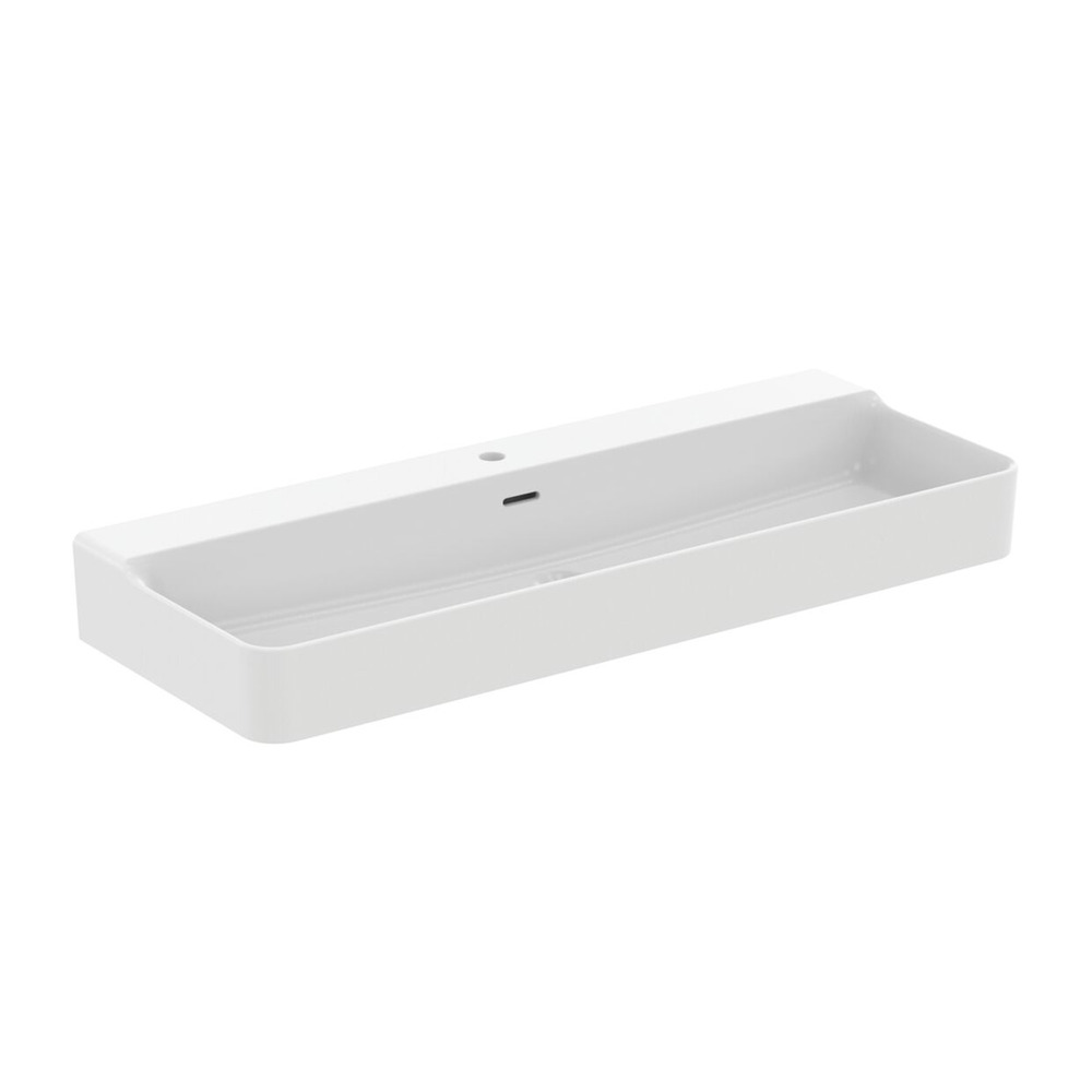Lavoar suspendat Ideal Standard Atelier Conca 120 cm alb mat cu orificiu baterie si preaplin Lavoar suspendat Ideal Standard Atelier Conca 120 cm alb mat cu orificiu baterie si preaplin