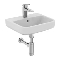 Lavoar suspendat Ideal Standard i.life B alb lucios SmartGuard 45 cm cu orificiu baterie si preaplin picture - 8