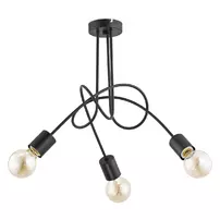 Lustra Alfa Tango Black metal 3 becuri