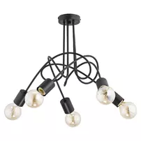 Lustra Alfa Tango Black metal 5 becuri