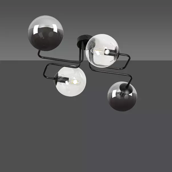 Lustra Emibig Brendi 4 negru/grafit/transparent picture - 2