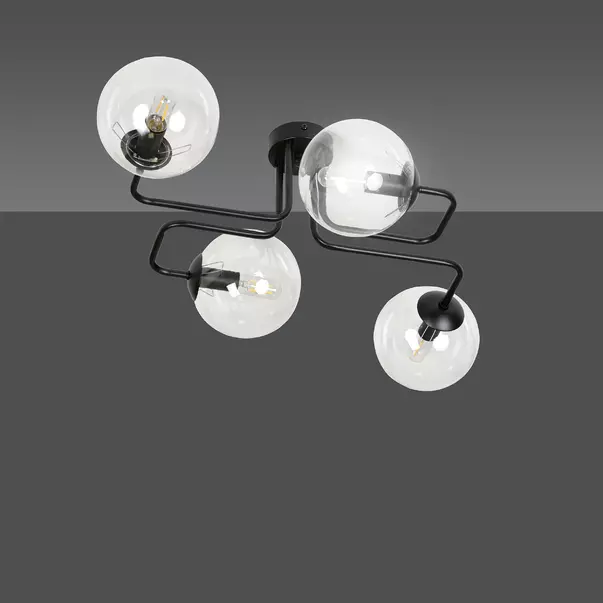 Lustra Emibig Brendi 4 transparent/negru picture - 2