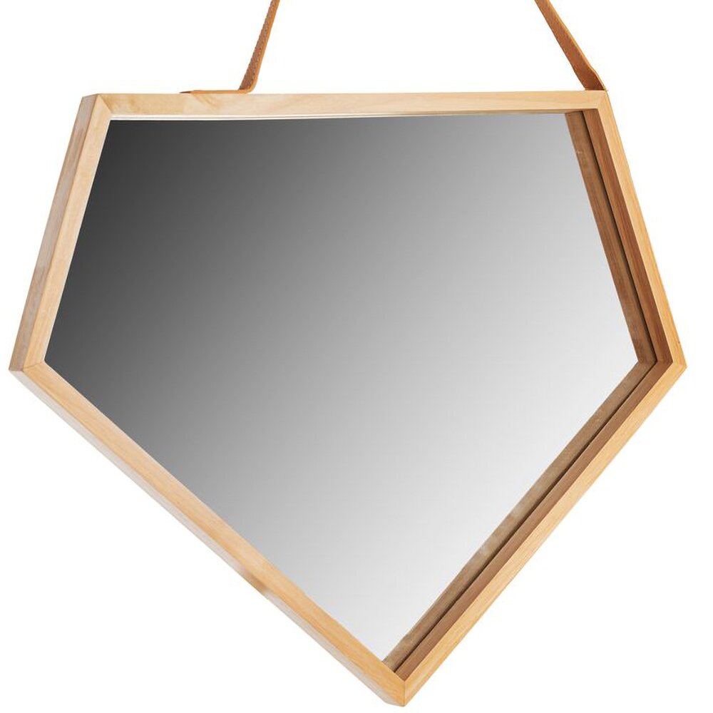 Oglinda asimetrica 49 cm Rea rama lemn YMJZ20216 imagine neakaisa.ro