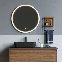 Oglinda cu iluminare si dezaburire Fluminia Black-Boy-90 90 cm picture - 2