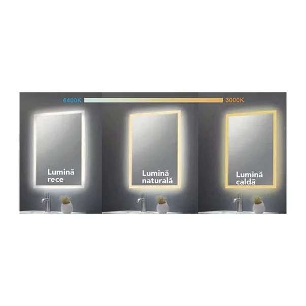 Oglinda cu iluminare si dezaburire Fluminia Public-H 100 cm picture - 4