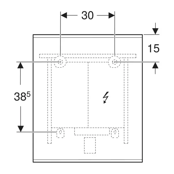 Oglinda cu iluminare si dezaburire Geberit Option Plus Square 60 cm negru - aluminiu eloxat picture - 3