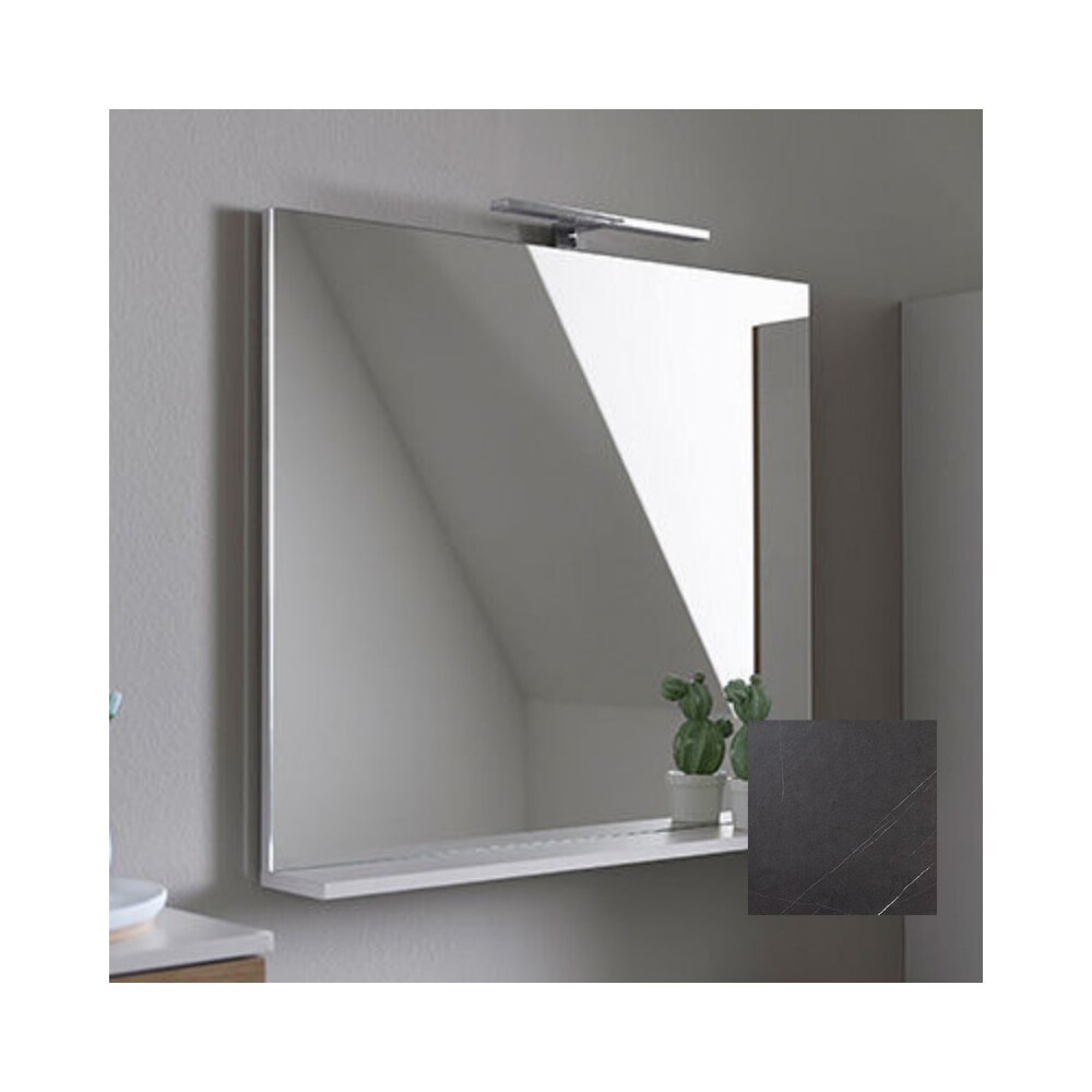 Oglinda cu etajera KolpaSan Evelin gri 65×70 cm 65x70