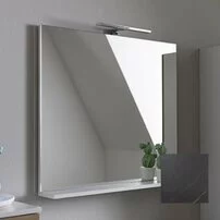 Oglinda cu etajera KolpaSan Evelin gri 80x70 cm picture - 1
