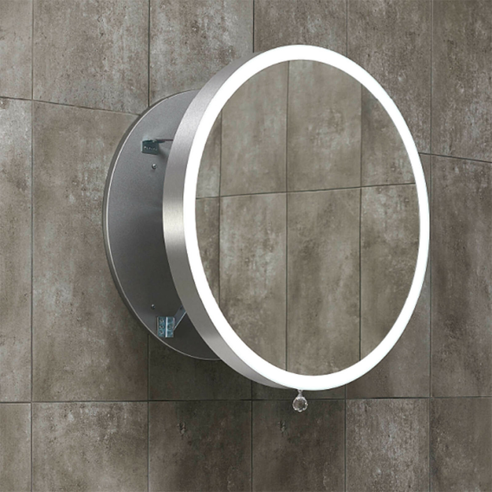 Oglinda extensibila cu iluminare LED Miior Moon rama aluminiu mat 70 cm aluminiu
