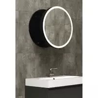 Oglinda extensibila cu iluminare LED Miior Moon rama negru mat 80 cm picture - 4