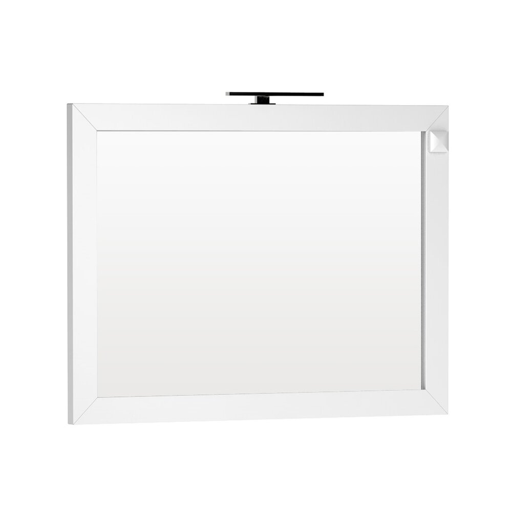 Oglinda cu iluminare si priza Oristo Wave alb 120×90 cm